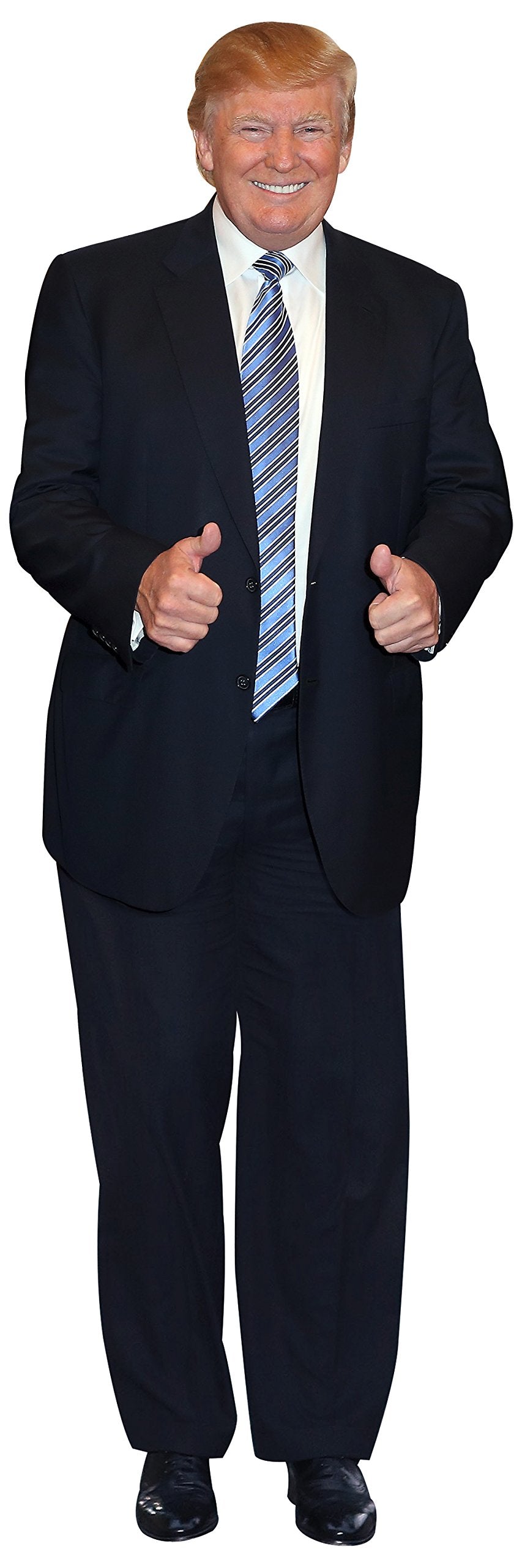 aahs!! Engraving front view showing full 6ft standee and blue tie, ideal for events