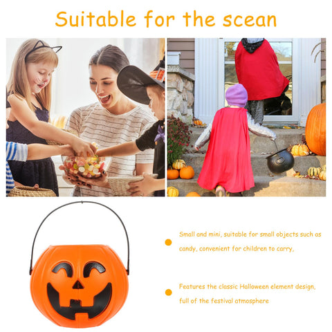 Abaodam inside view of an empty pumpkin bucket showing smooth interior for easy cleaning and quick candy emptying