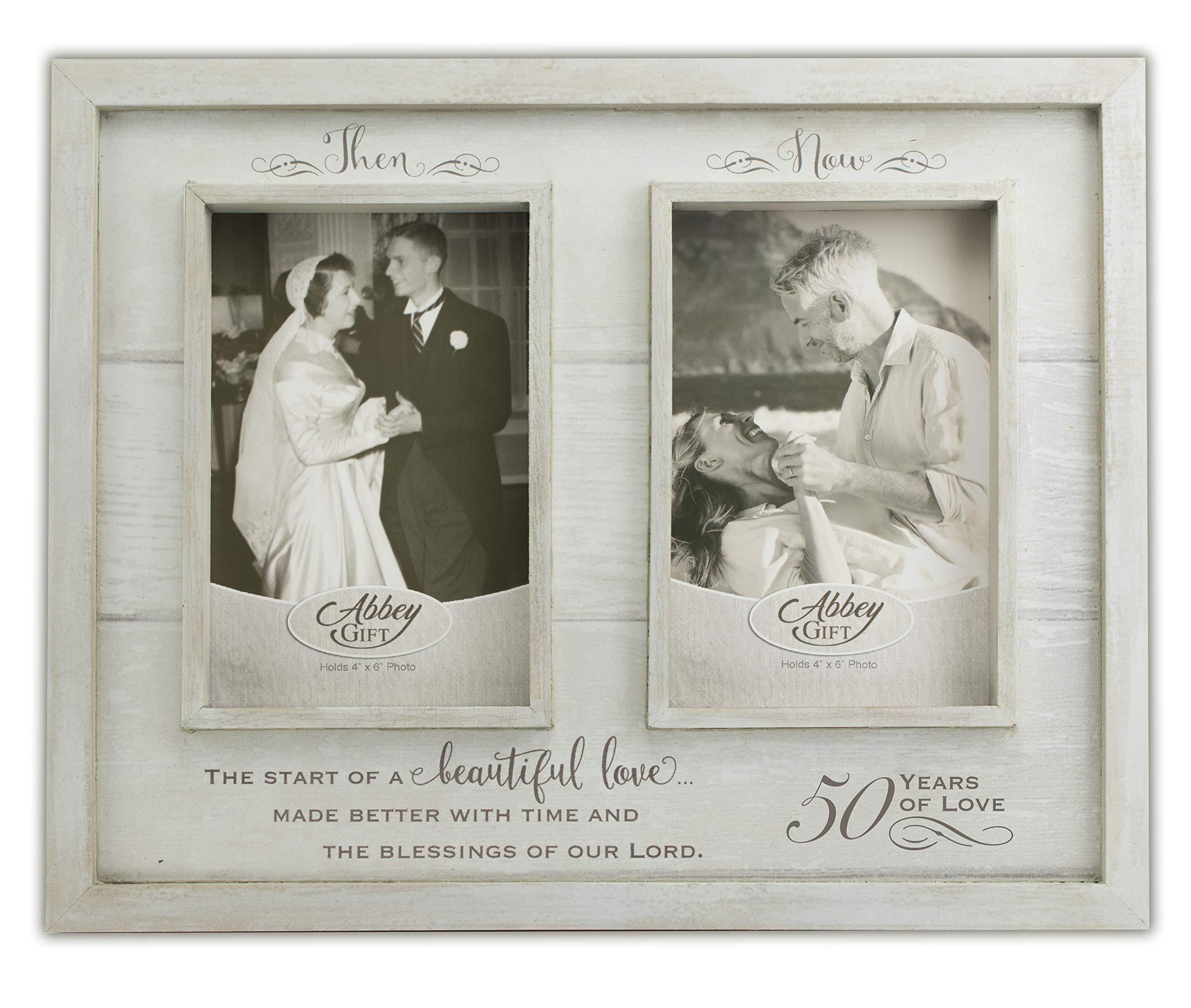Abbey & CA Gift front view showing double 4x6 openings and rustic finish, ideal for anniversaries
