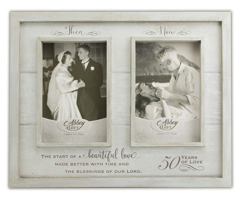 Abbey & CA Gift front view showing double 4x6 openings and rustic finish, ideal for anniversaries