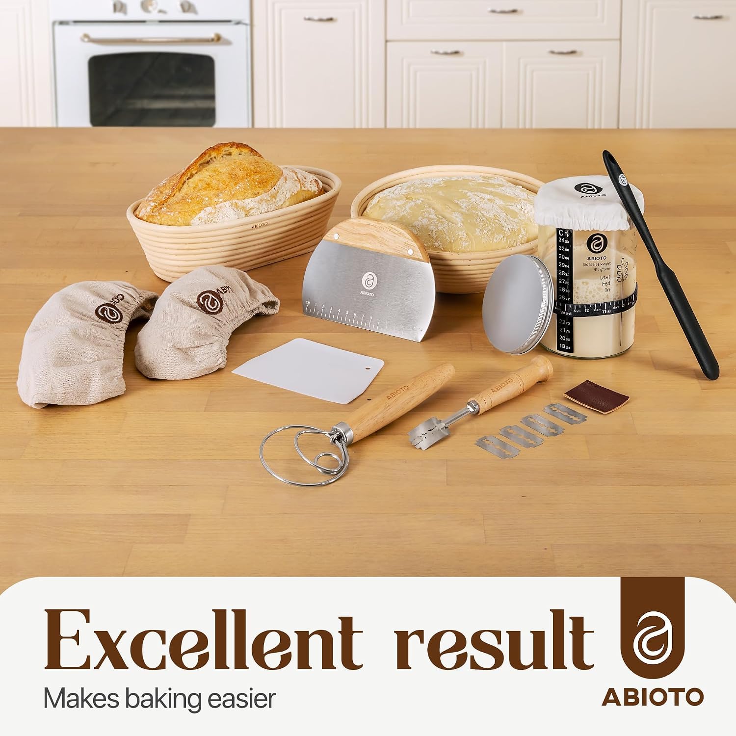 ABIOTO scale and jar size comparison illustrating 24oz starter capacity