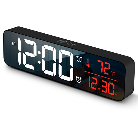 Abovsare front mirror display showing large readable time and date benefit