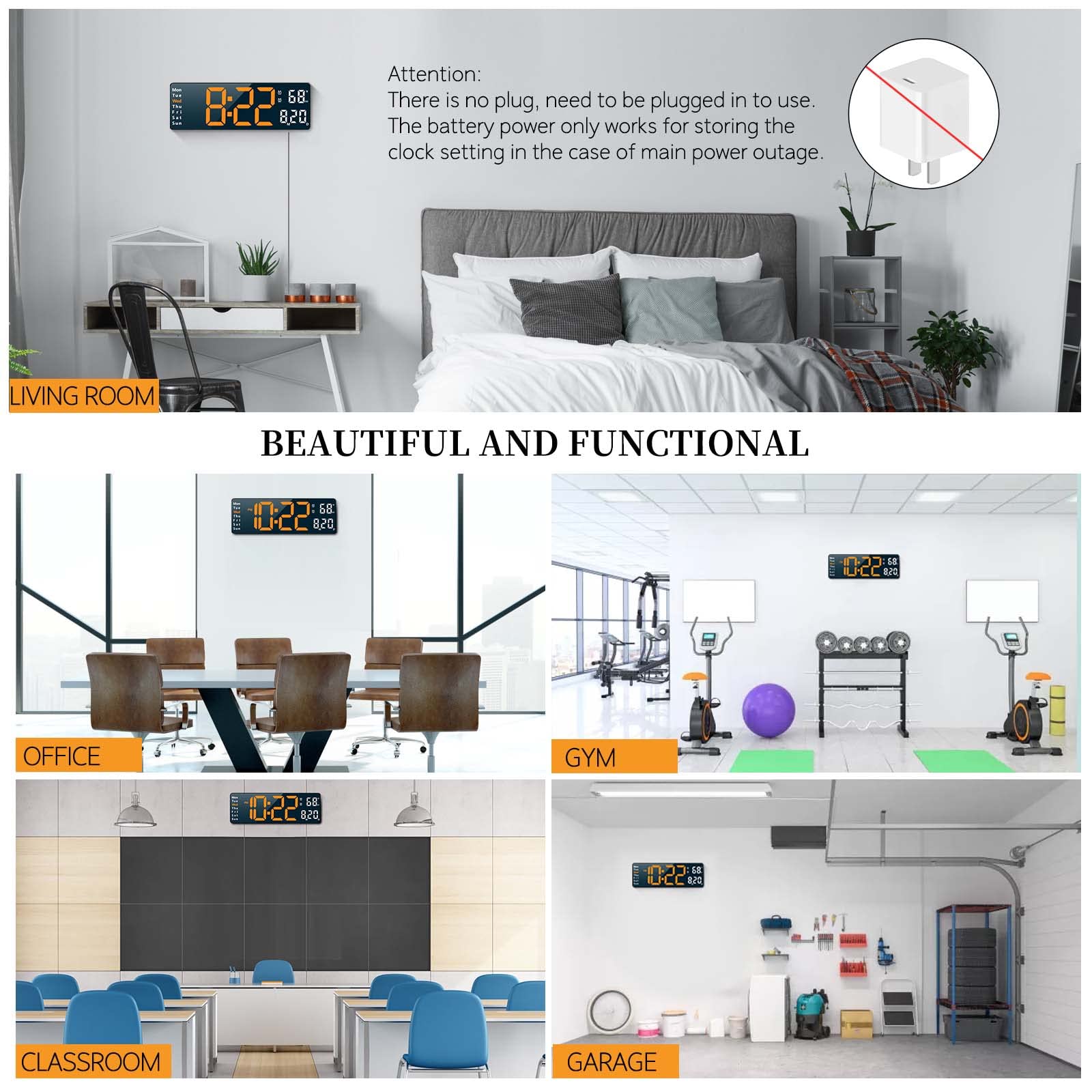 Abovsare Orange-B mounted in living room adding functional decor