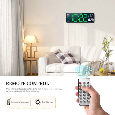 Abovsare remote control in hand enabling easy setting adjustments
