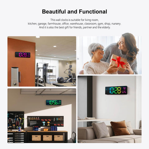 Abovsare clock next to a wristwatch to show scale and large readable display