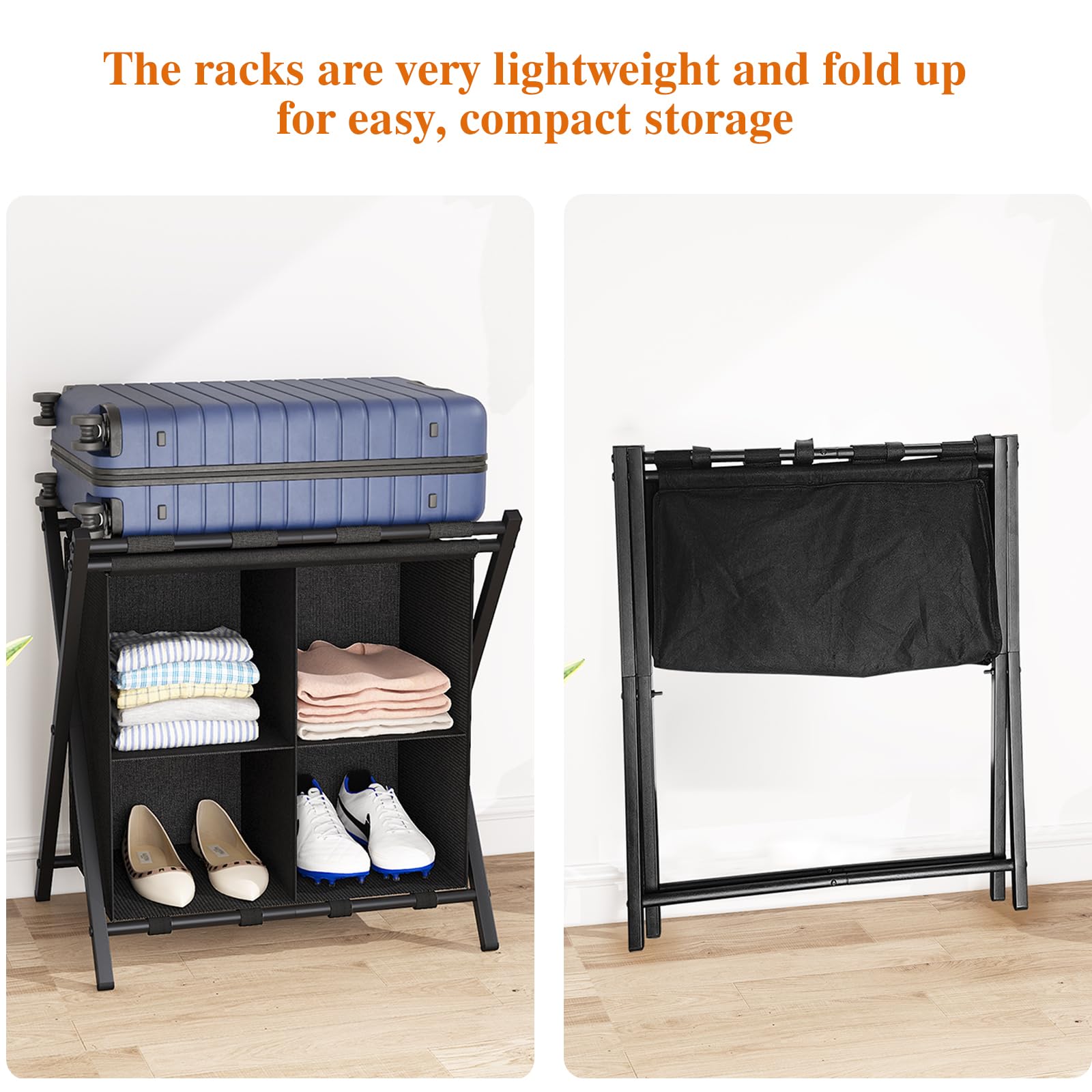 aboxoo folded rack stored under bed showing space-saving storage benefit