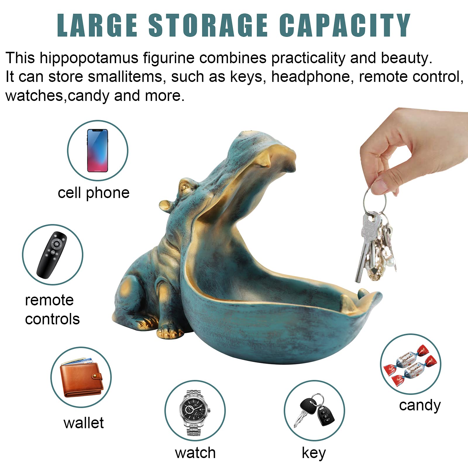 aboxoo top view revealing roomy open bowl for keys and small items