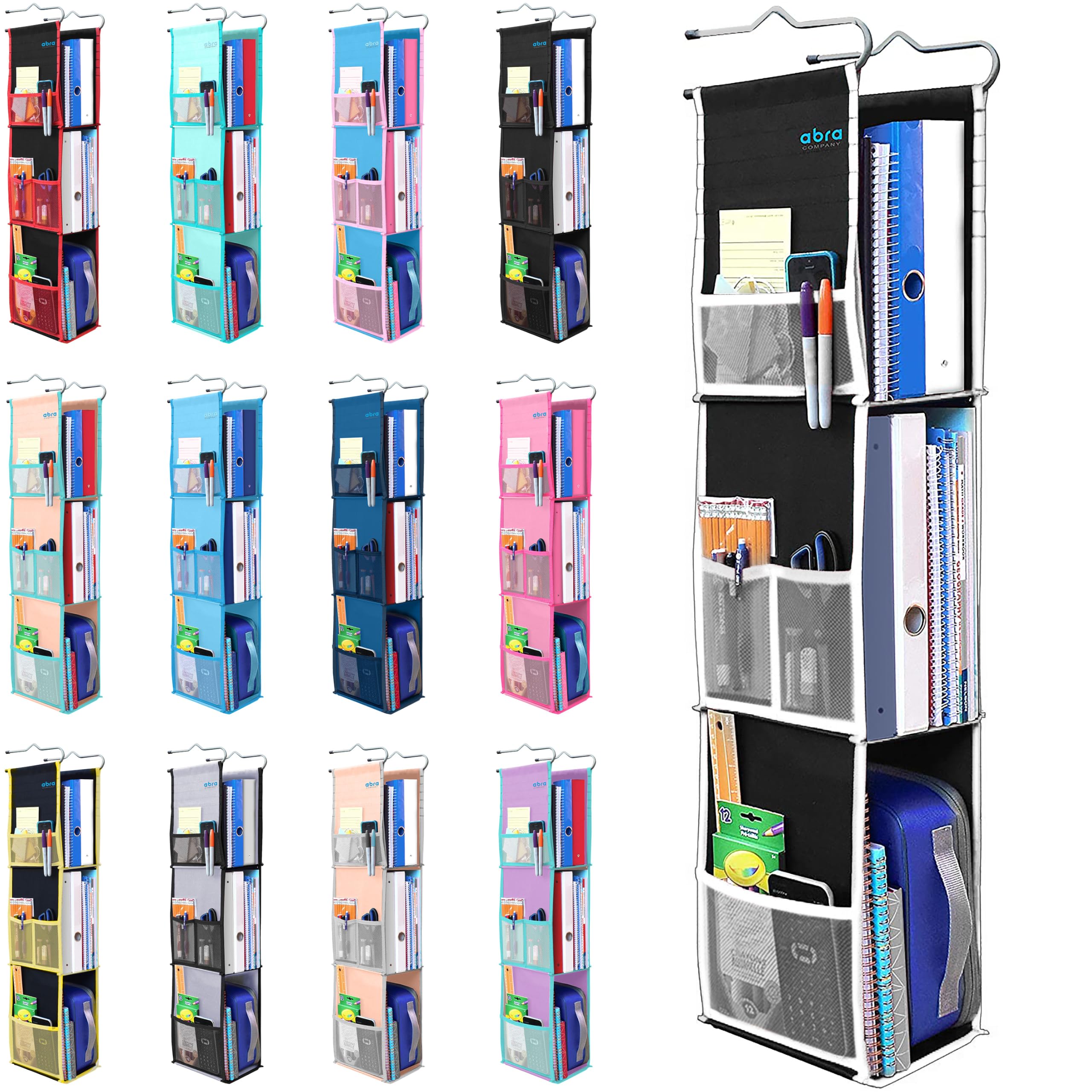 ABRA front view of hanging organizer showing neat storage benefit