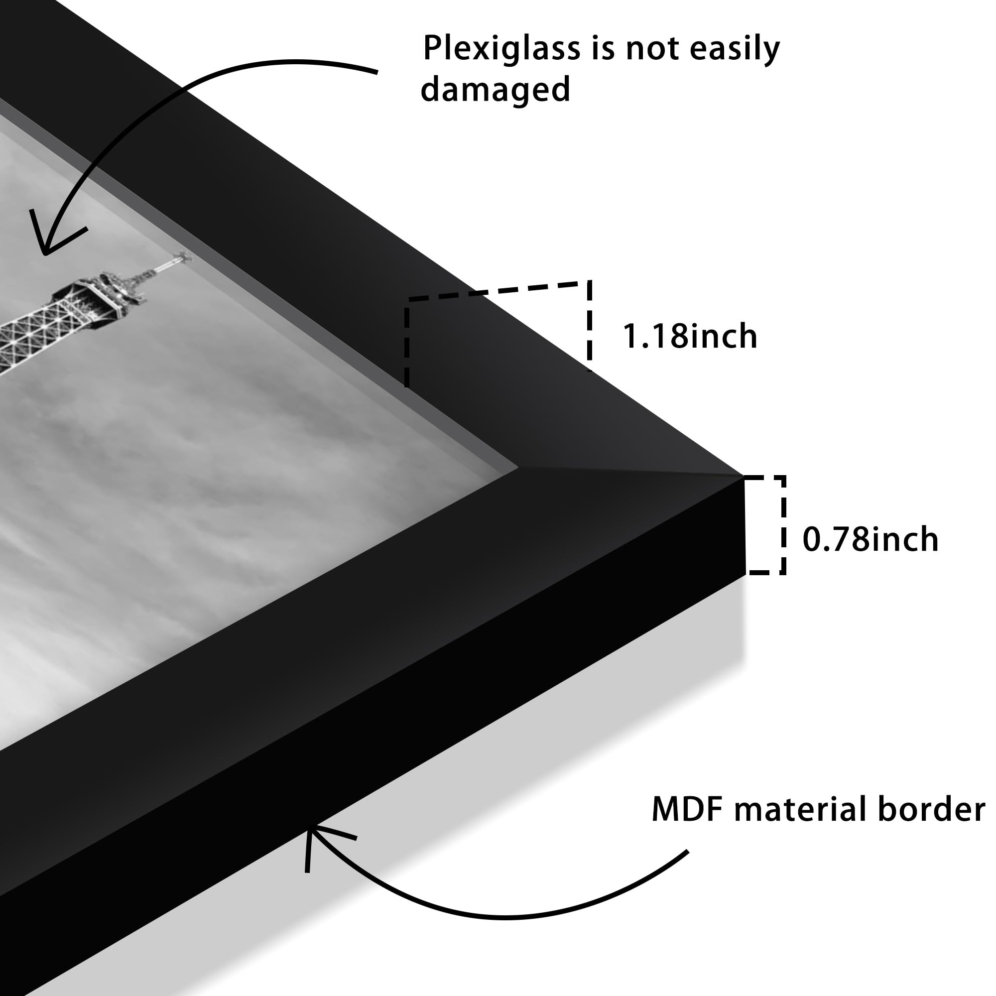 Abtgt frame back with spring tabs for fast, tool-free artwork changes