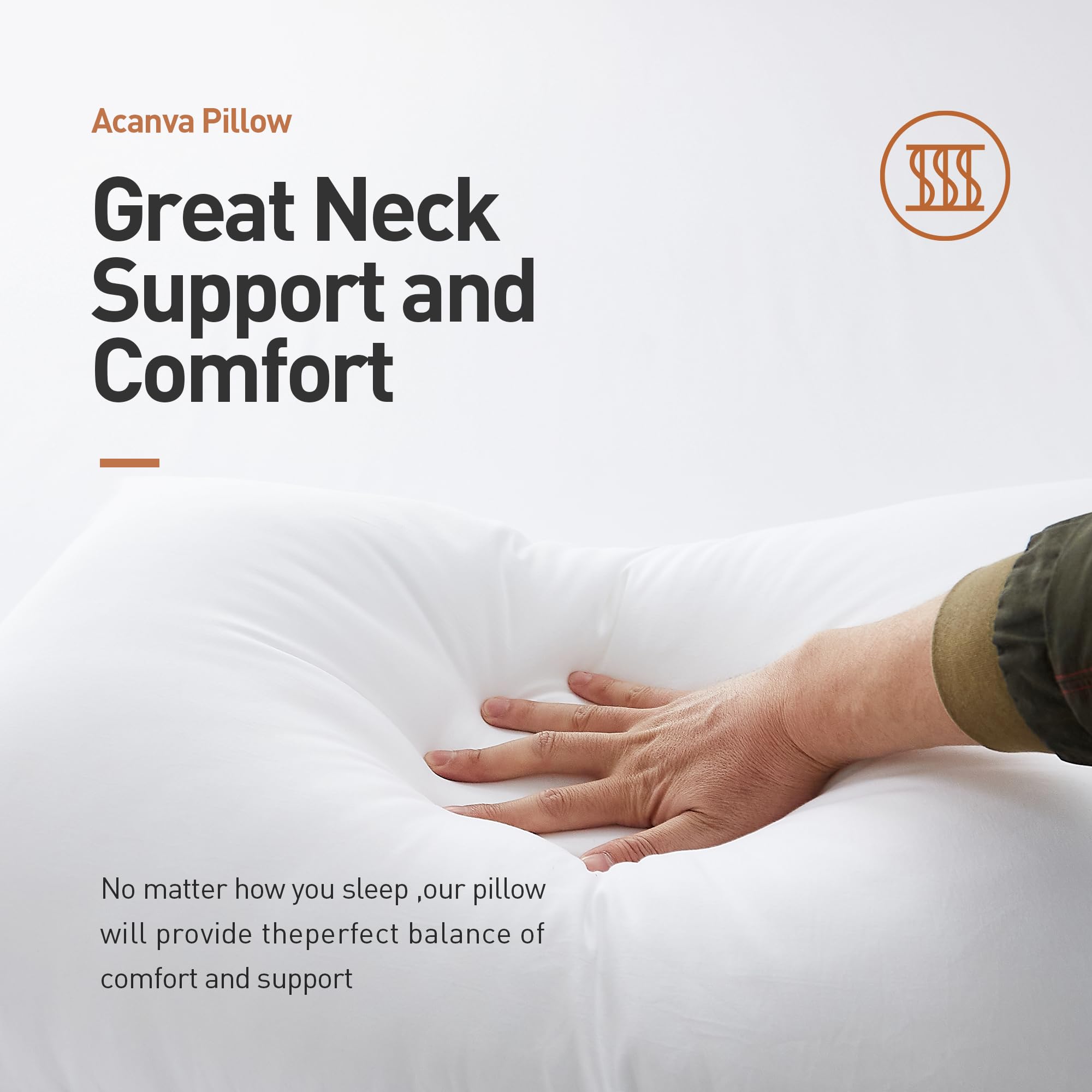 Acanva pillows styled on a bed in a guest room, inviting and hotel-inspired comfort