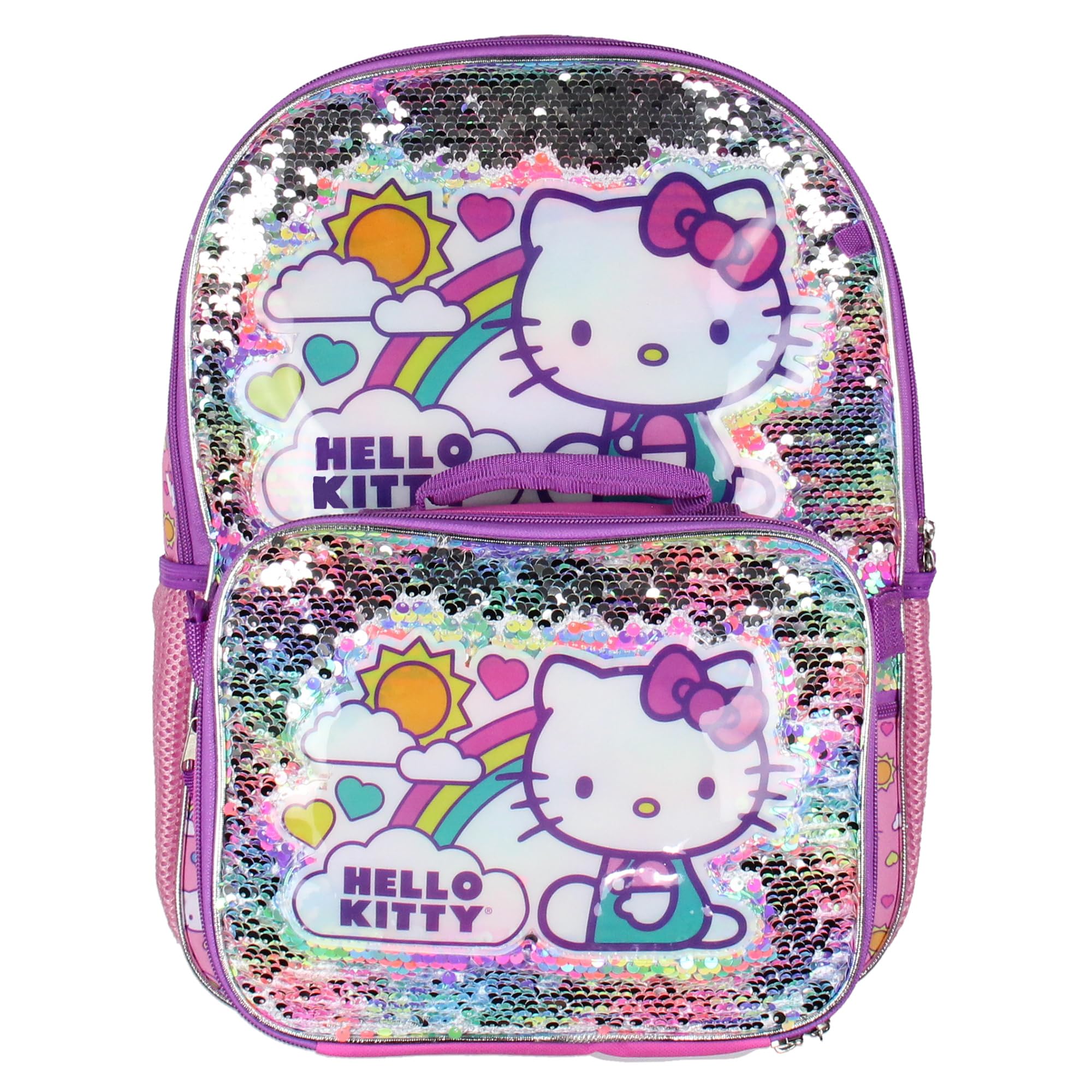 Accessory Innovations Hello Kitty pencil case and small pouch arranged to show storage and easy organization