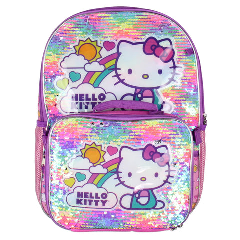 Accessory Innovations Hello Kitty magic sequin close-up showing reversible neon to silver effect and playful texture