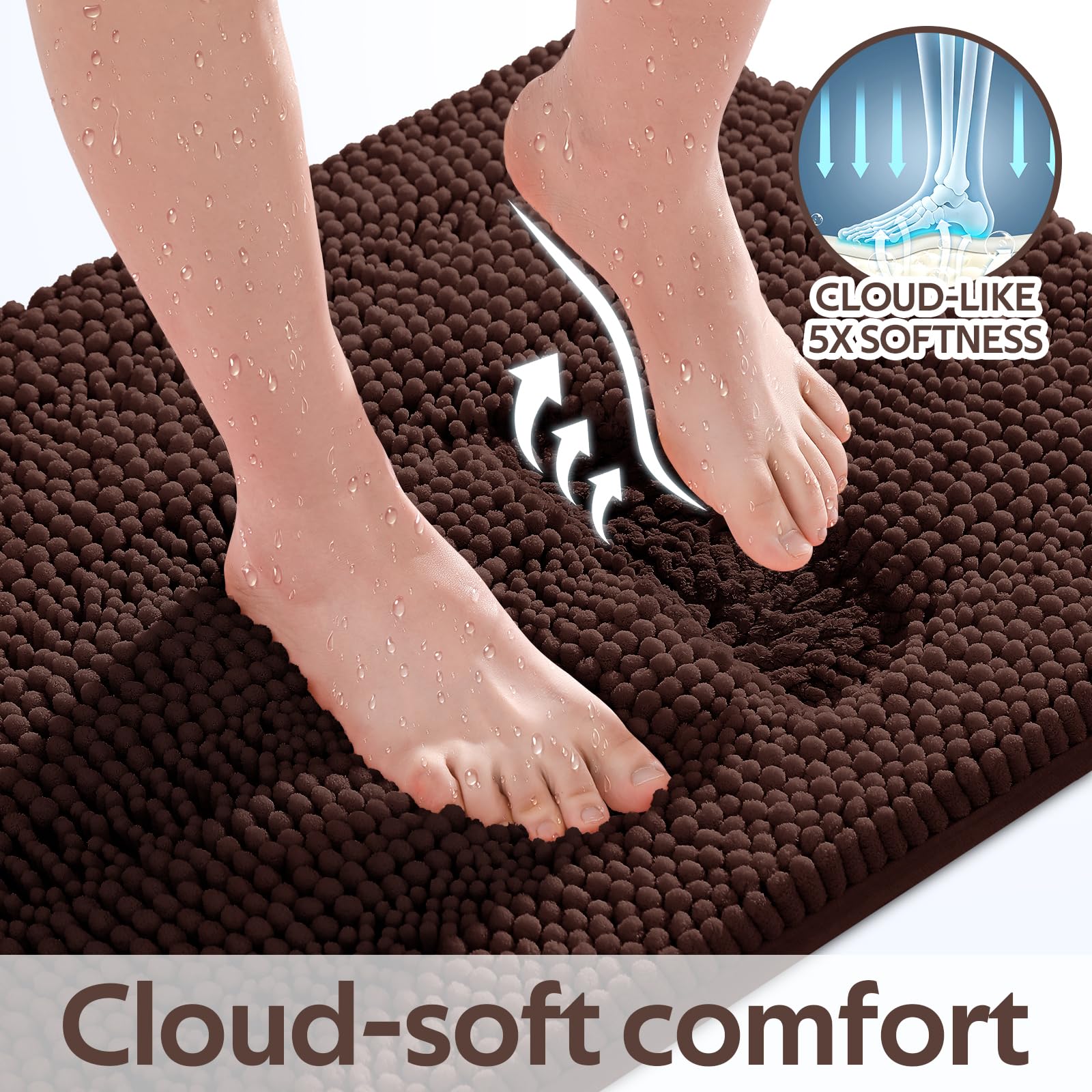 ACCUMTEK non-slip PVC backing detail demonstrating secure floor grip and safety