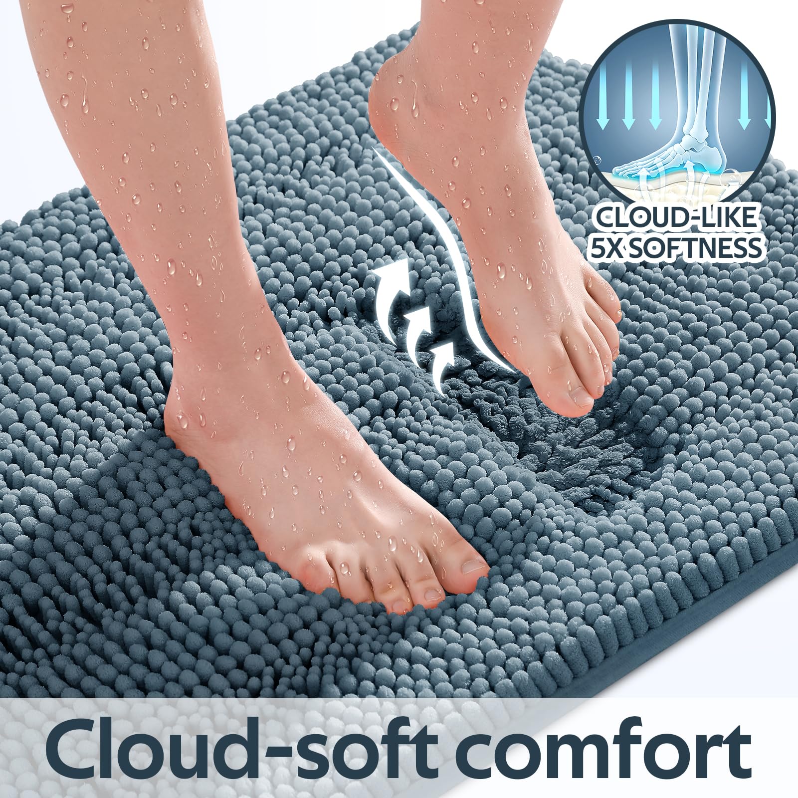 ACCUMTEK non-slip PVC backing shown for strong grip and reduced slip risk