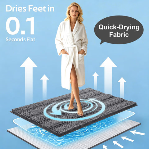 ACCUMTEK U-shaped toilet mat detail demonstrating contour fit and stability