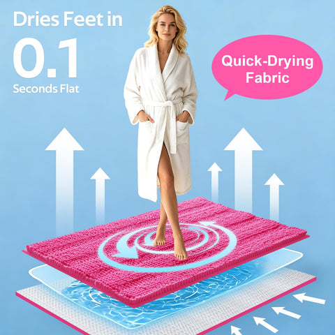 ACCUMTEK U-shaped toilet mat placed around toilet showing secure fit and safety