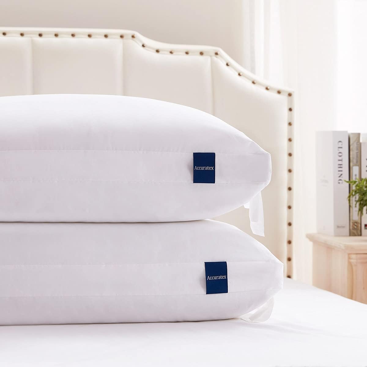 ACCURATEX front packaging showing two queen pillows and benefits