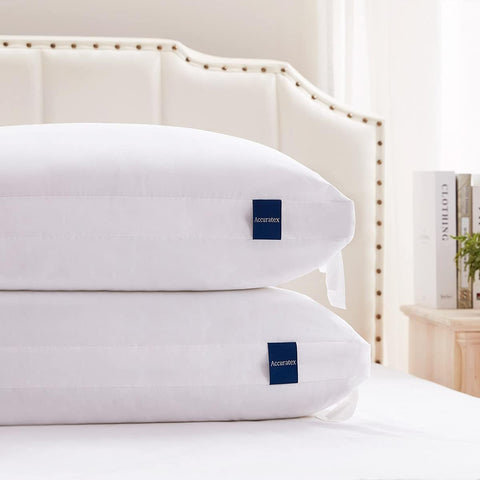 ACCURATEX front packaging showing two queen pillows and benefits