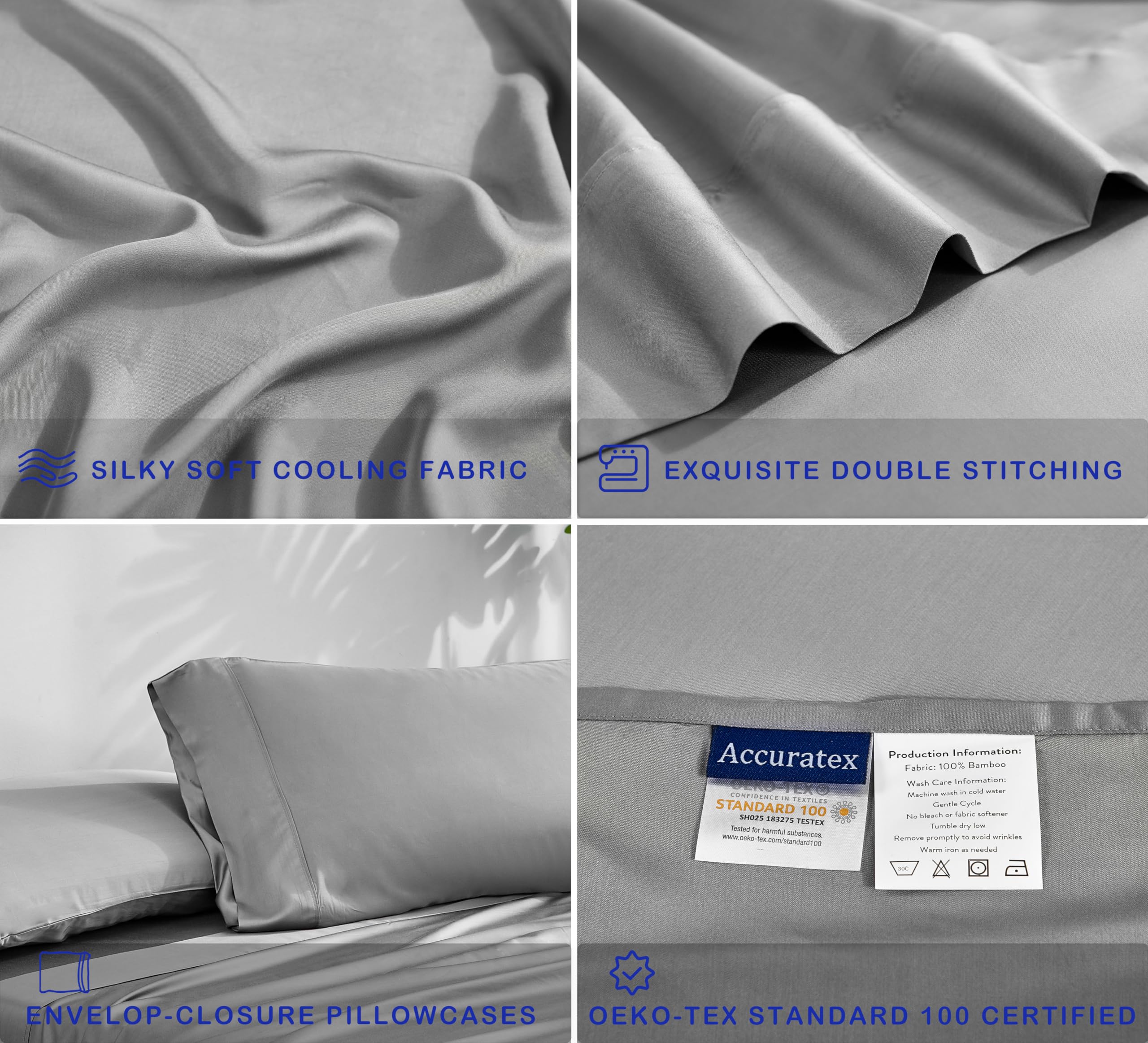 ACCURATEX sheets on a king bed in styled bedroom offering cooler sleep benefit