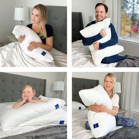 ACCURATEX pillows unpacked and fluffed demonstrating full loft