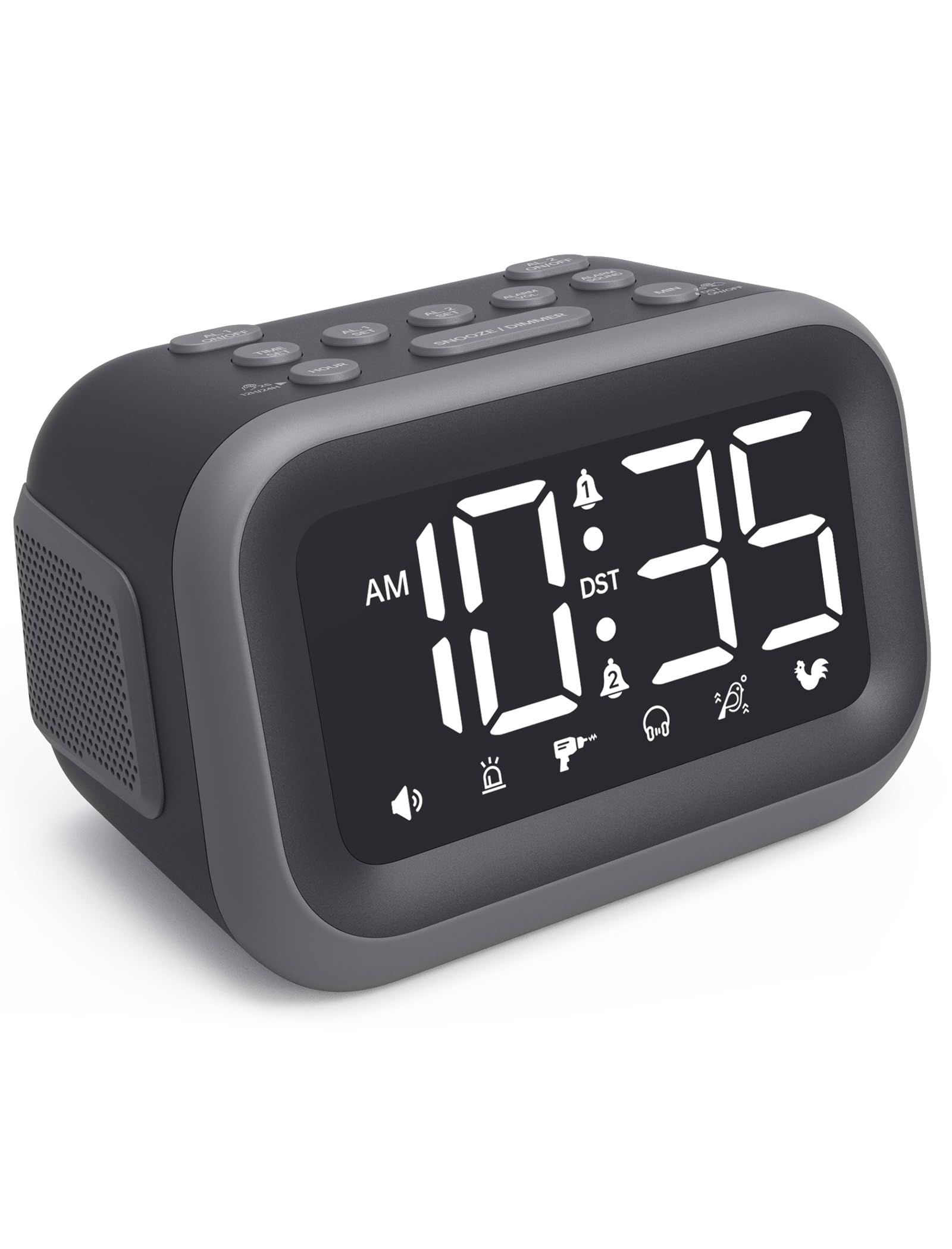 Acedeck front display showing large 4.2-inch LED clock for easy reading