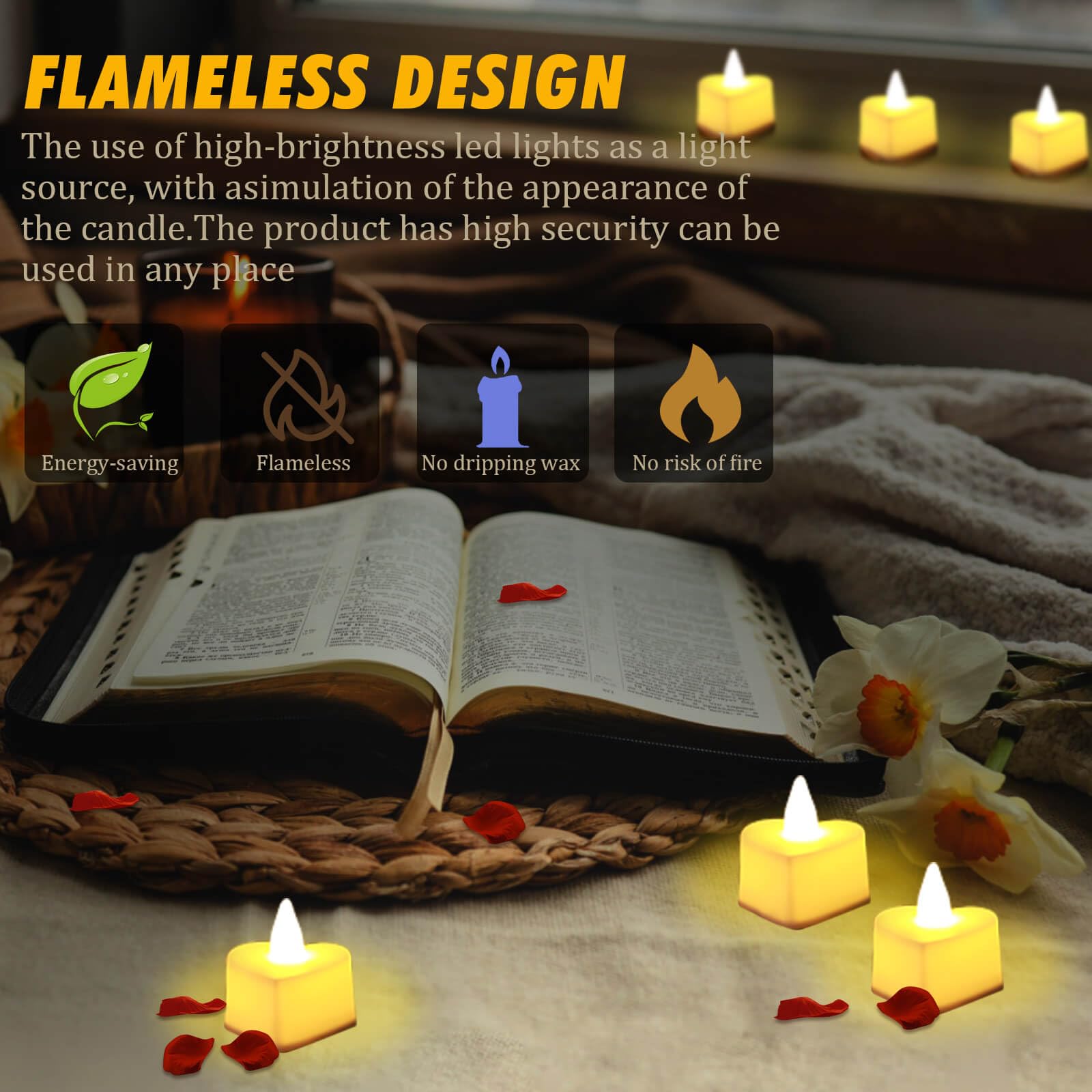 Acejoz petals and candles scattered around a bathtub for intimate ambiance