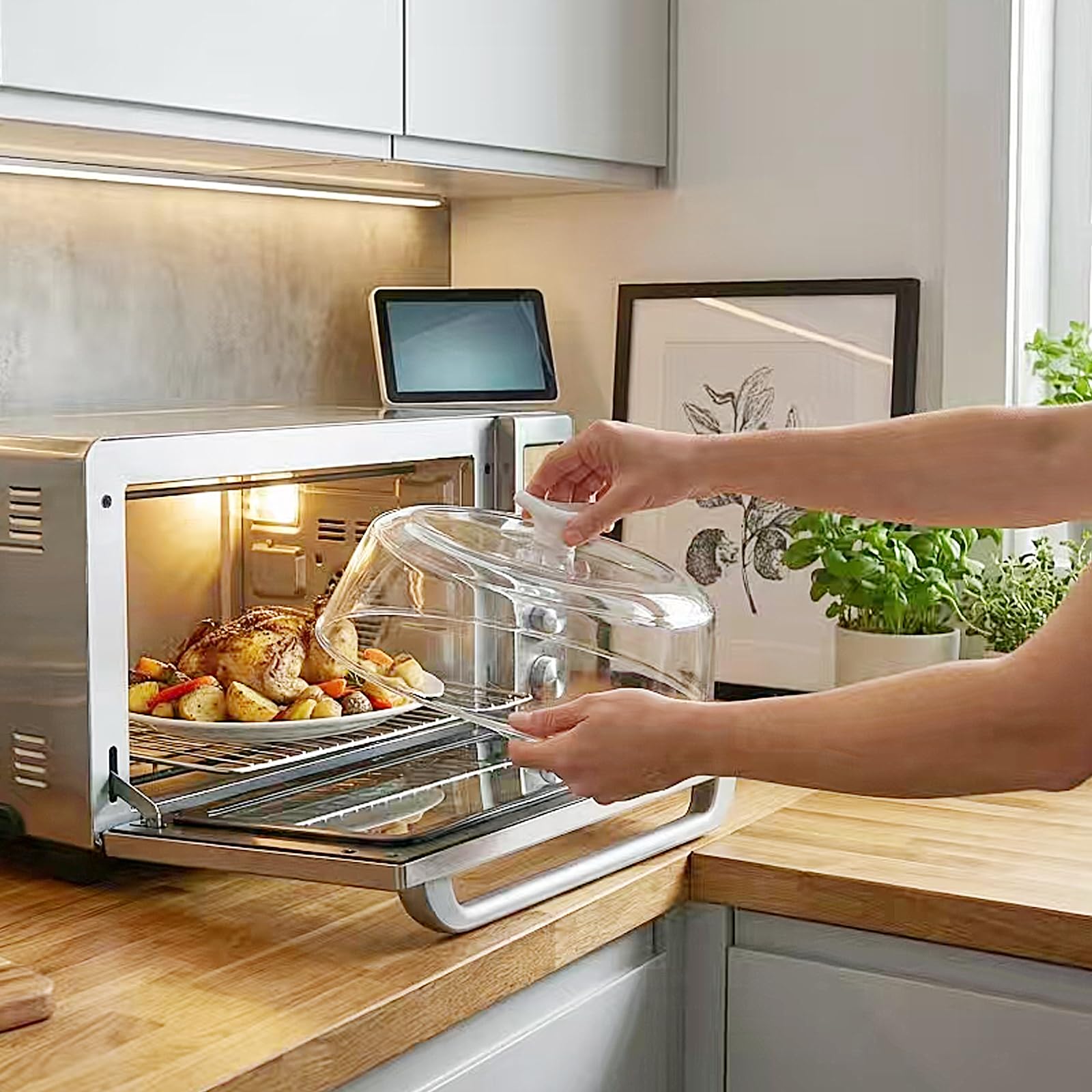ACEPRUT cover covering bowl to show fit versatility and reheating convenience benefit