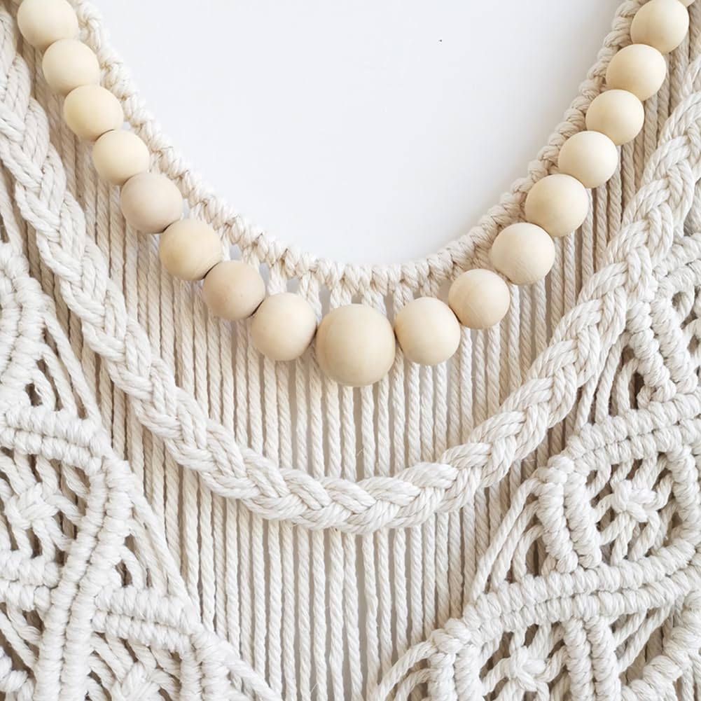 Achart close-up knot detail of cotton cords highlights handcrafted texture