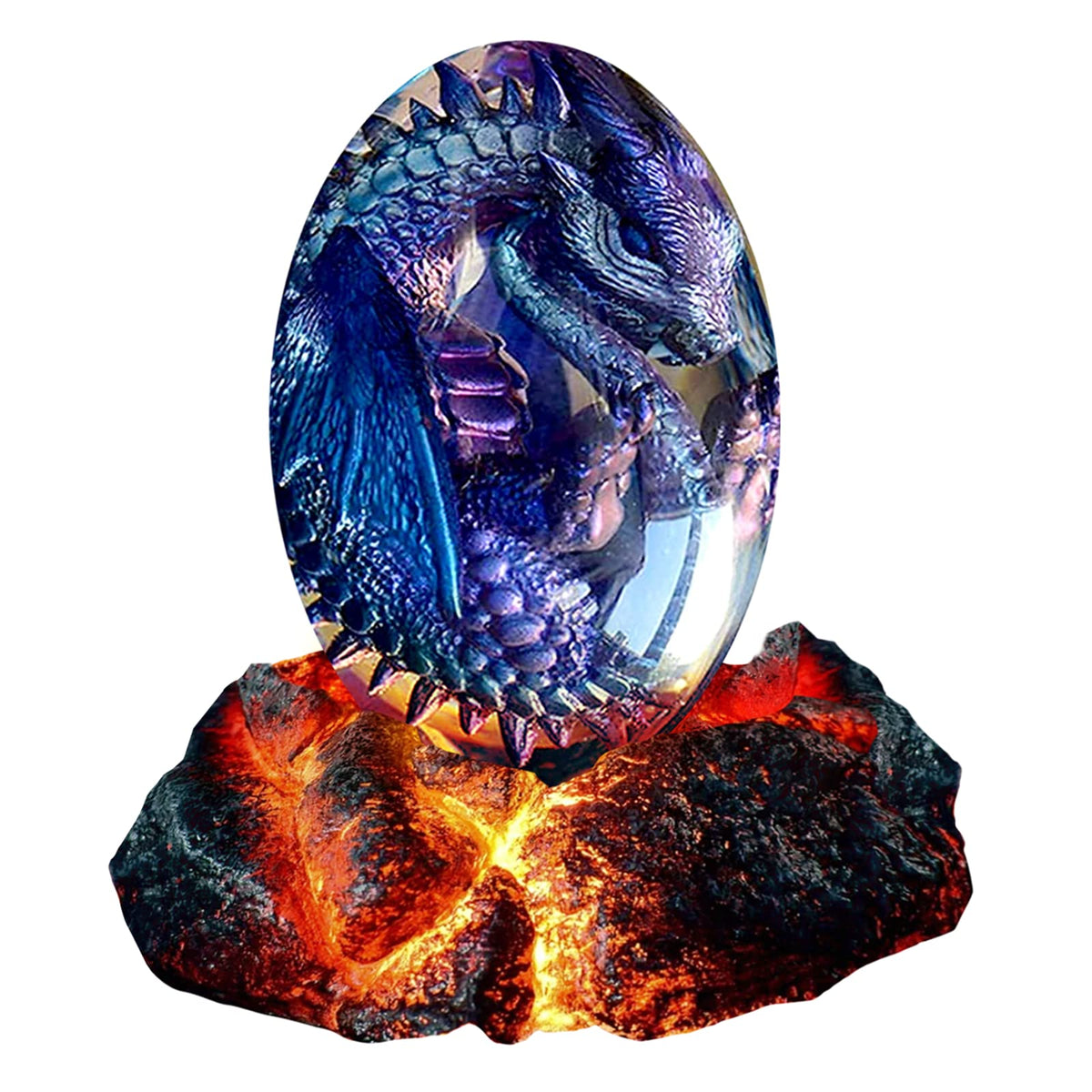 ACOCOFE front view of purple dragon egg showing crystal clarity and allure