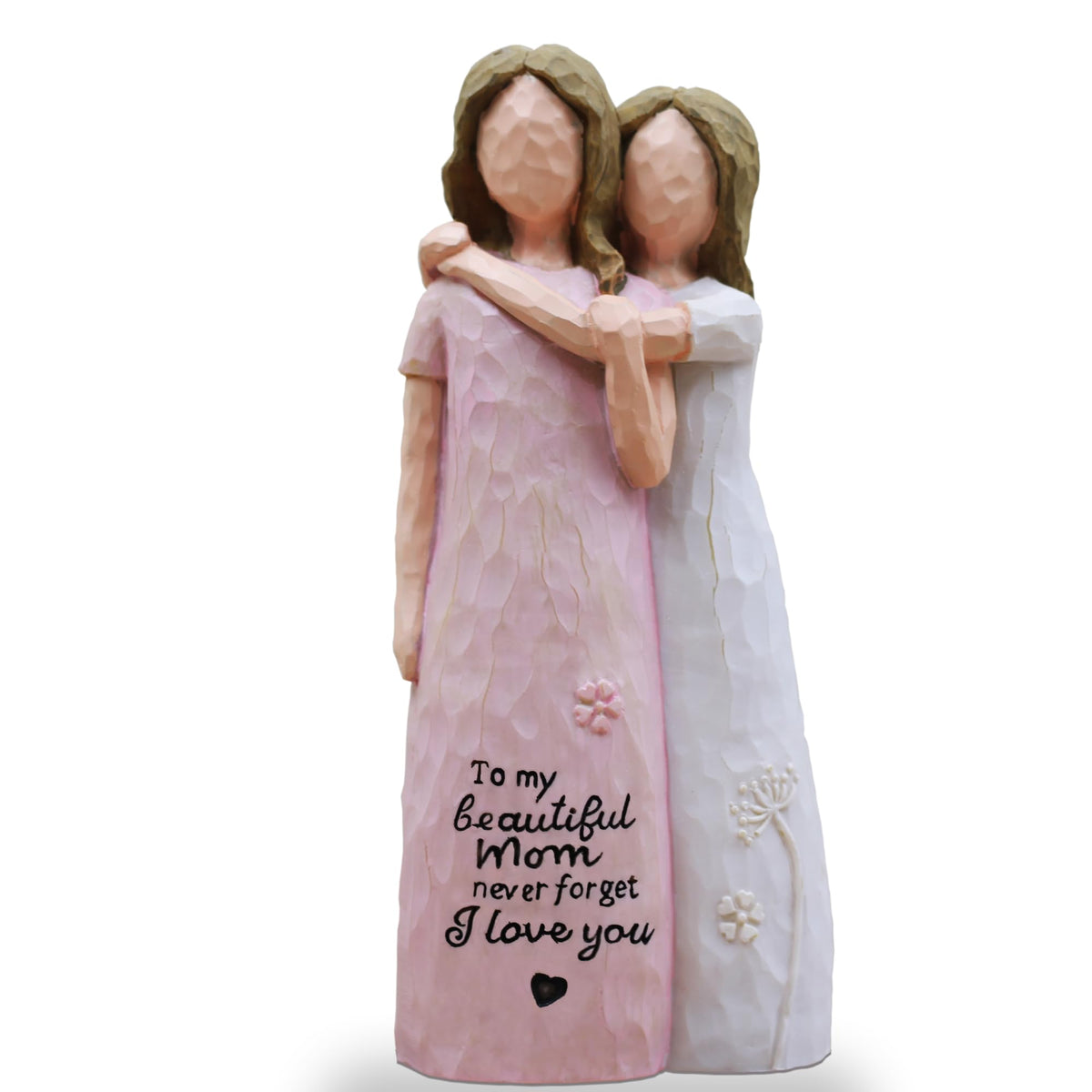 AcowSpt front view of mother-daughter figurine showing warm pose and gift appeal