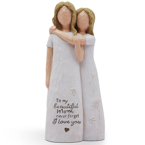 AcowSpt front view of figurine showing embrace and long dress, evokes warmth