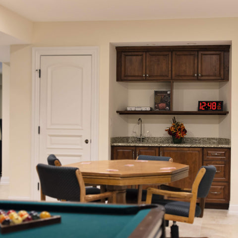 AcuRite on tabletop with fold-out stand for versatile placement