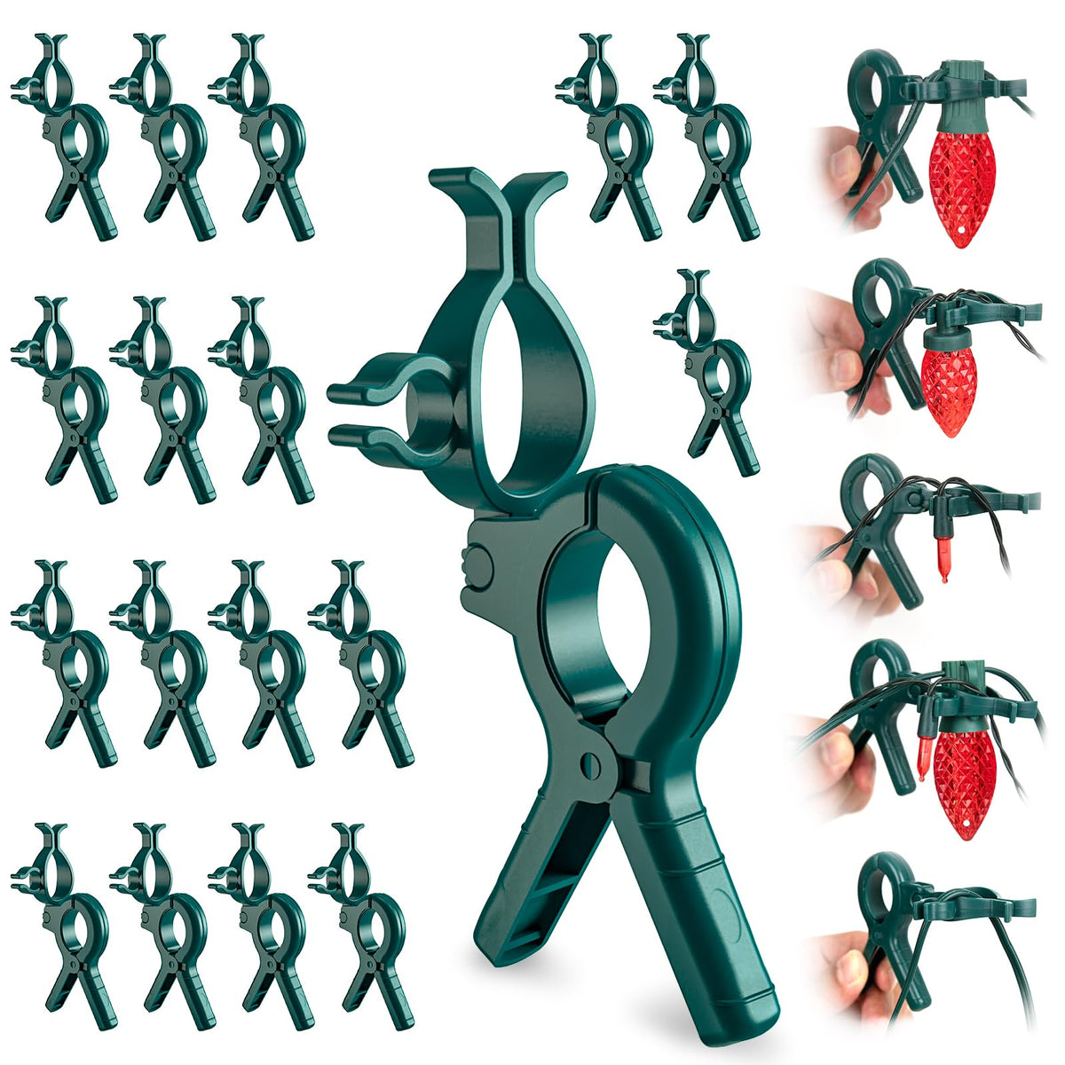 Adamonda front packaging showing 100-piece clip set and quick setup benefit