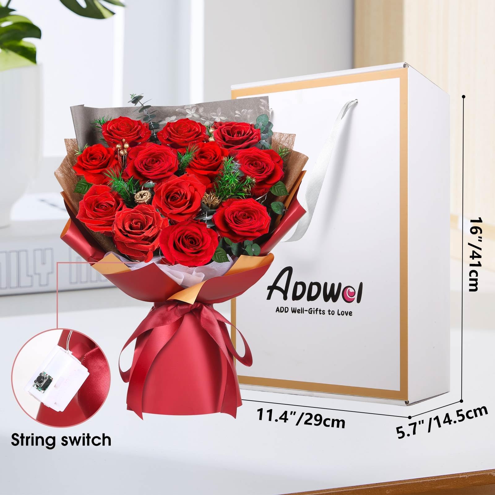 ADDWel branded gift tag and label communicating occasion and personalization option