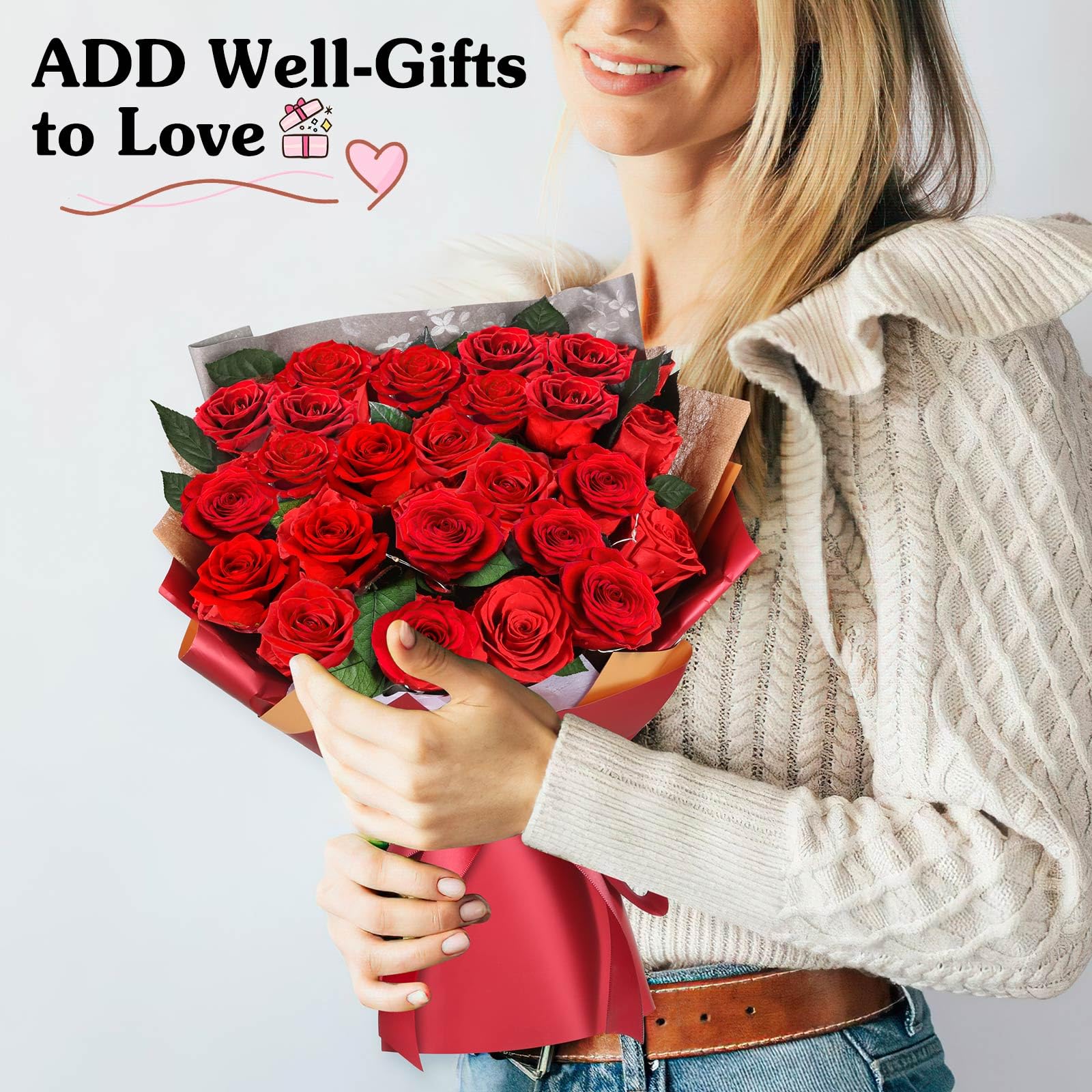 ADDWel roses in a romantic setting illustrating instant-ready gift impact