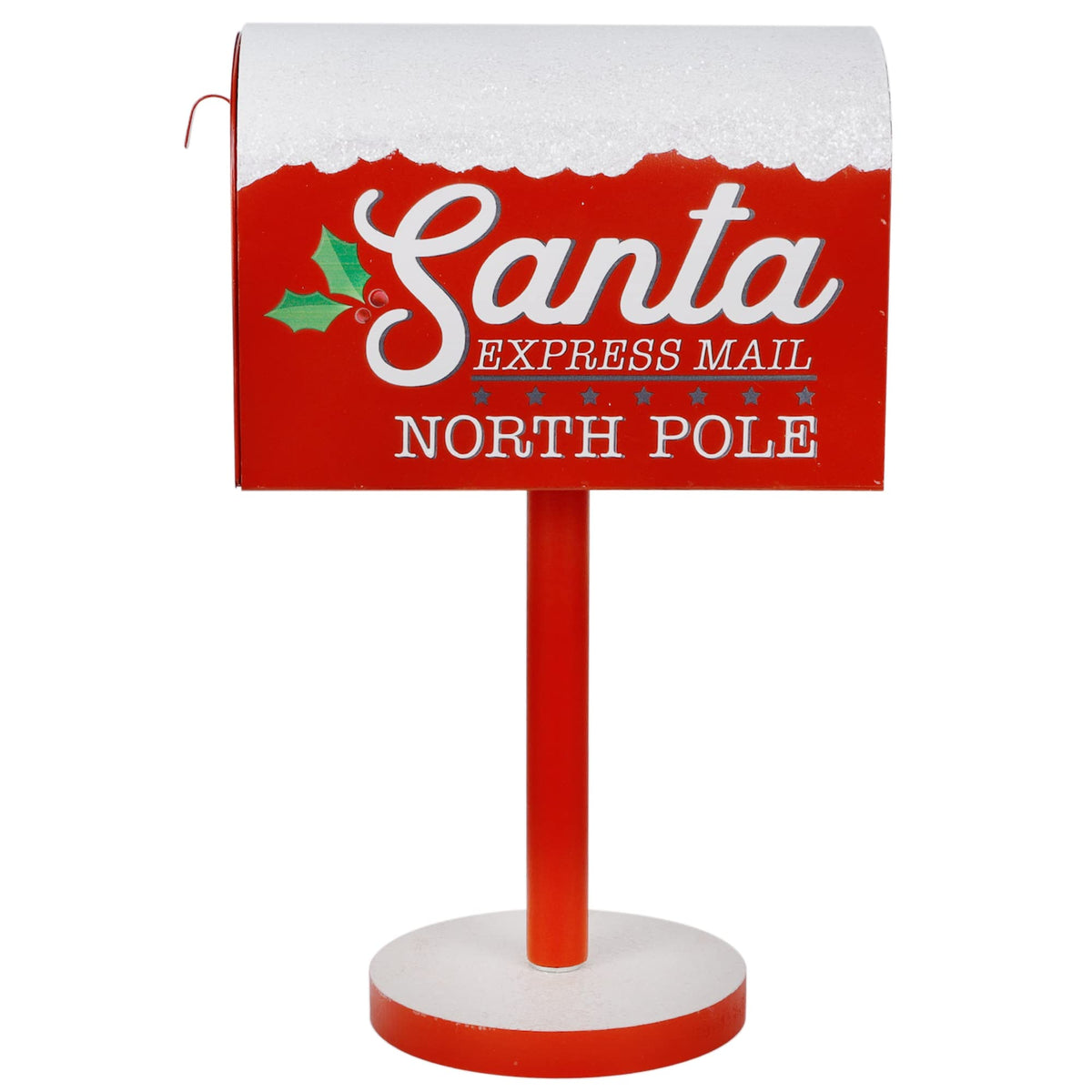 Adroiteet front view showing festive mailbox and red-white design benefit visibility