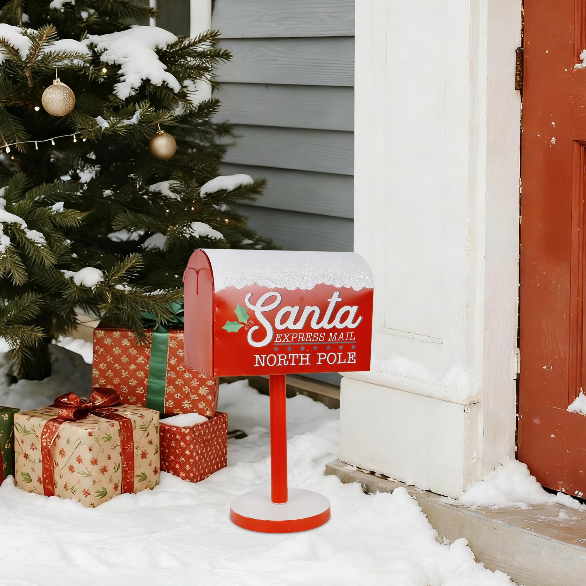Adroiteet open mailbox with letters visible showing capacity for cards and notes