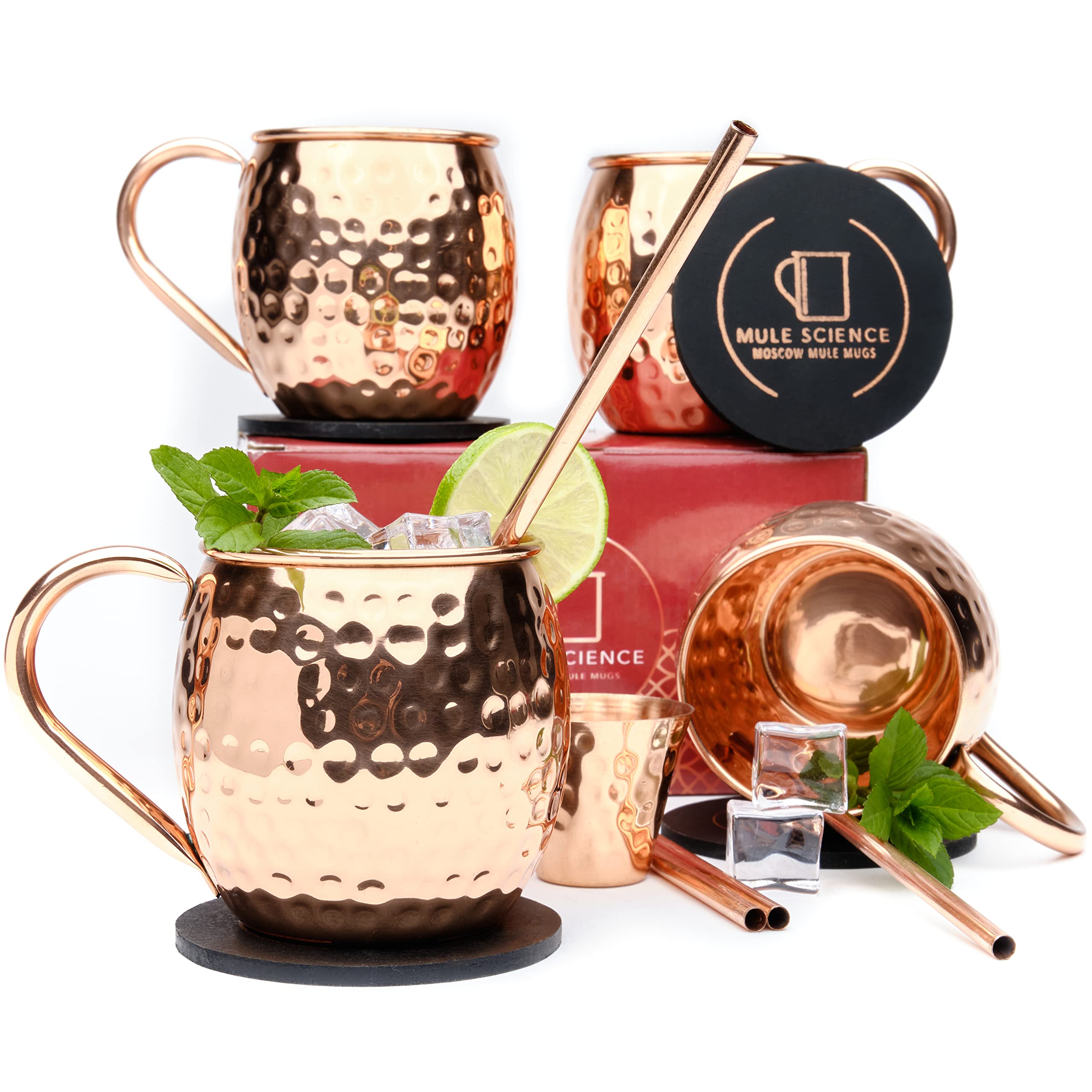 Advanced Mixology copper mug in use on a home bar for entertaining