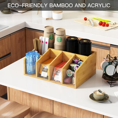 AEEHFENG organizer beside K‑cup box showing compact size and capacity