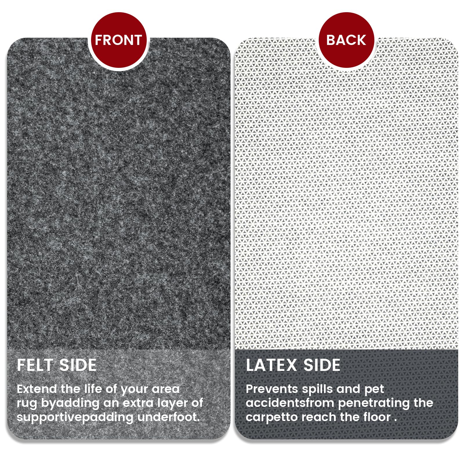 AEHISDHIE vacuum cleaning over rug showing breathable pad that prevents moisture buildup