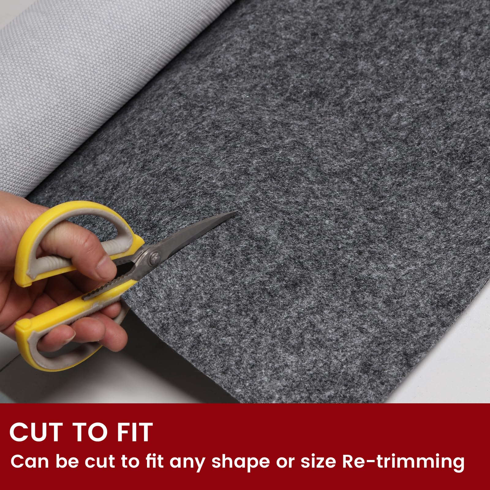 AEHISDHIE trimming rug pad with scissors for custom fit and zero waste