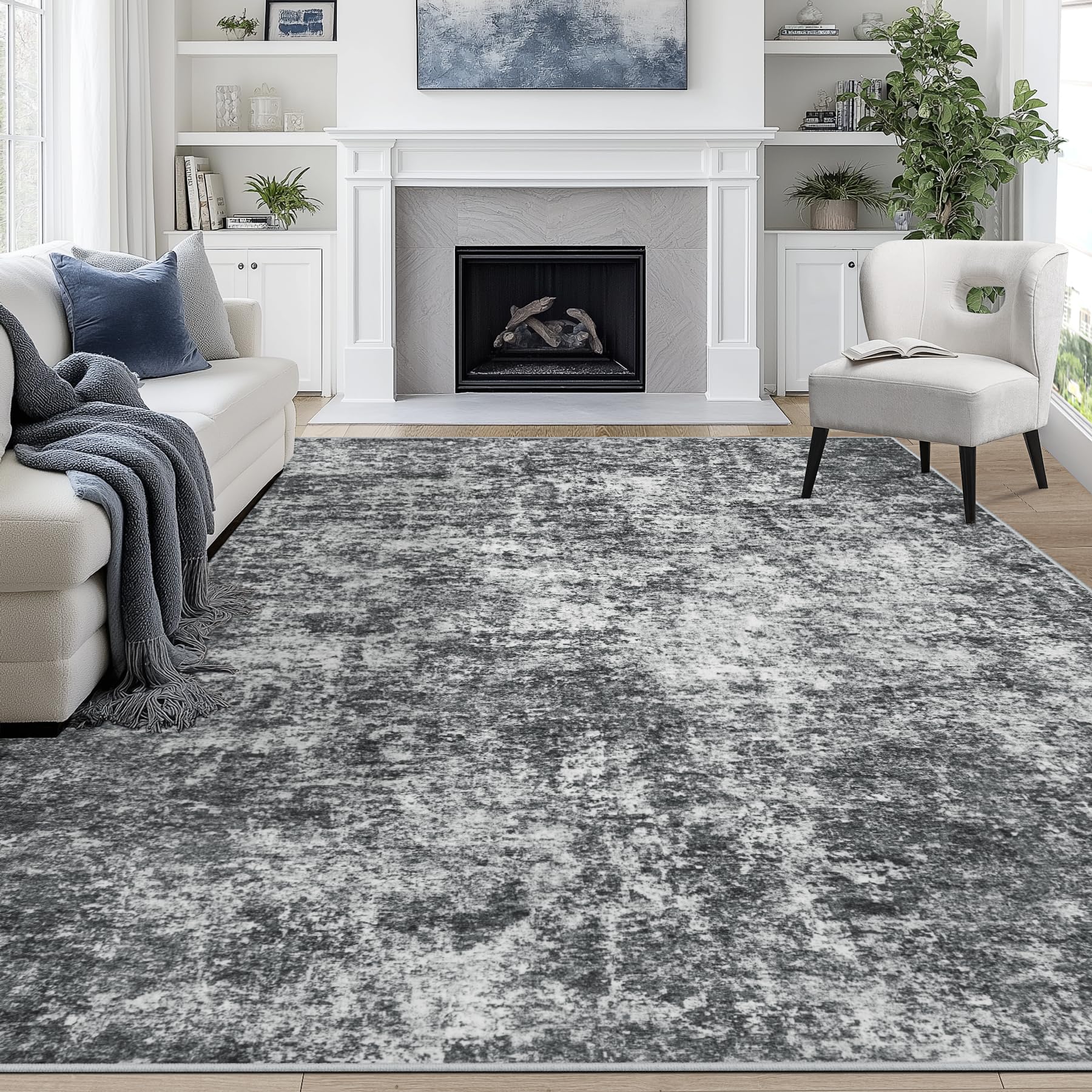 Aelenmu front view showing black grey abstract pattern and modern appeal