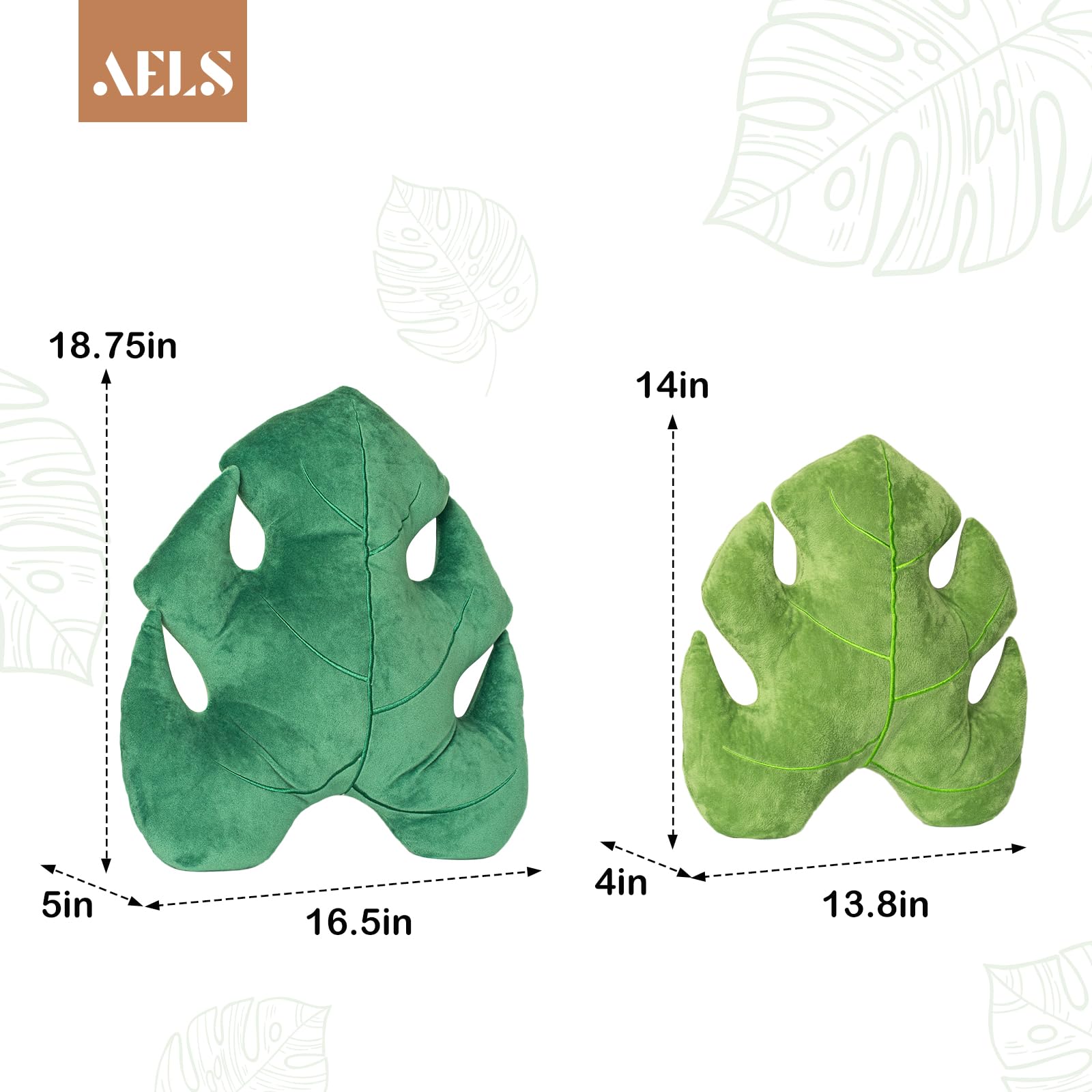 AELS Monstera close-up fabric texture highlighting soft velvet-like feel