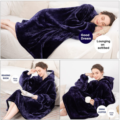 Aemicion wearable blanket hoodie used at campsite offering portable warmth outdoors