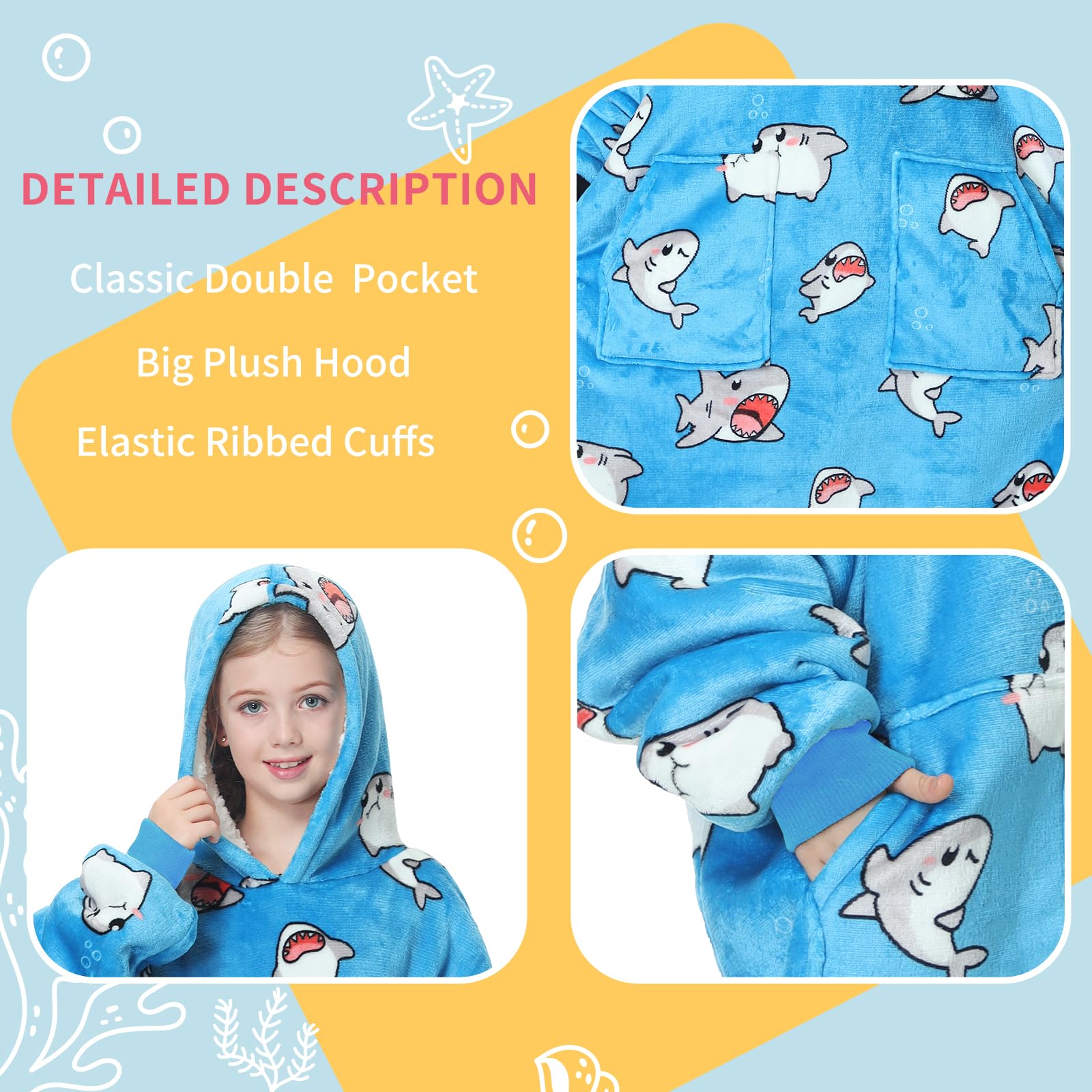 Aemicion child wearing shark hoodie while playing showing mobility benefit