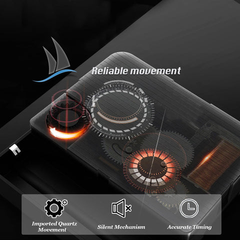 Aero Snail rear view of movement and battery compartment, easy maintenance