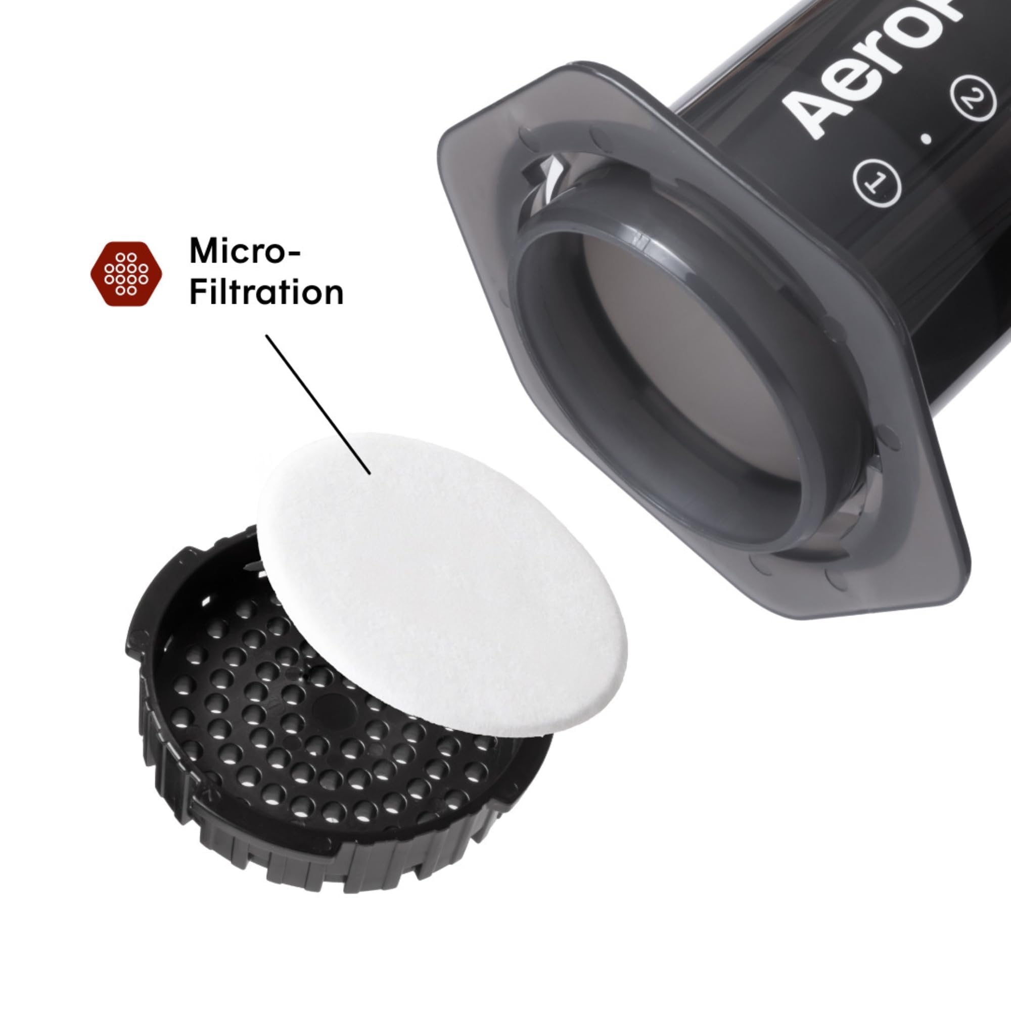 AeroPress ejecting coffee puck for fast, no-mess cleanup advantage
