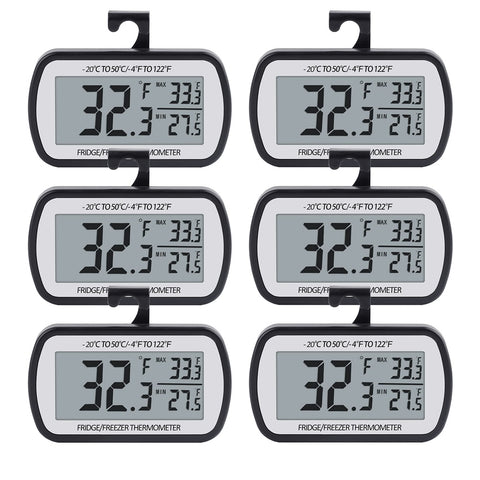 AEVETE pack of six thermometers showing front displays for instant monitoring