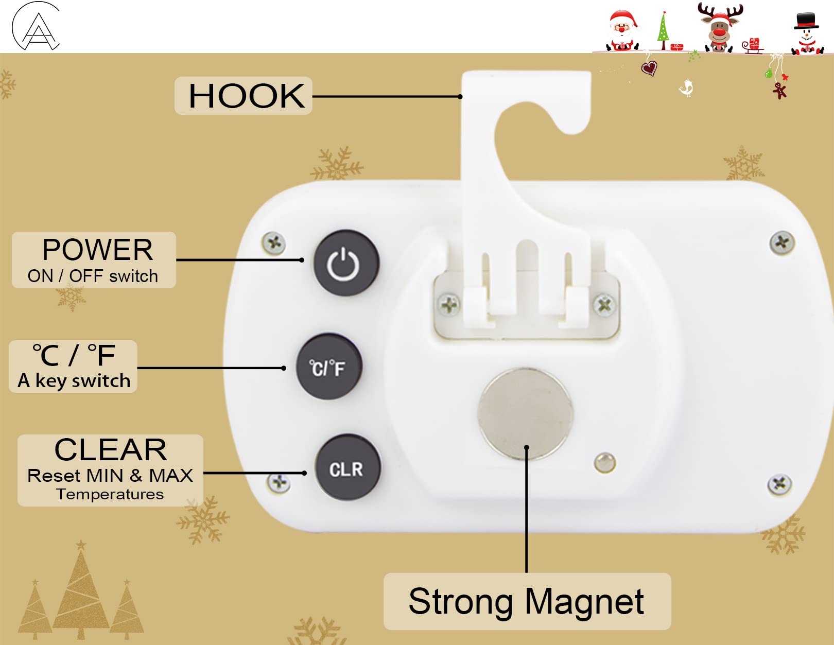 AEVETE standing on shelf with stand for countertop monitoring
