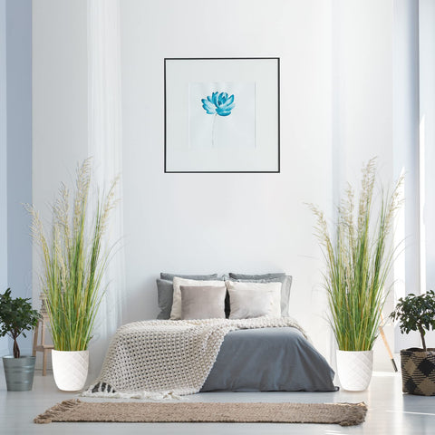 AfanD next to sofa for scale showing proportion and visual impact